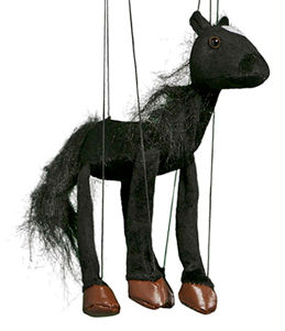 WB352B - Black Horse Plush Marionette by Sunny