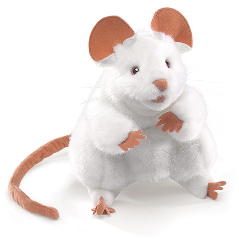 Folkmanis White Mouse Animal Hand Puppete