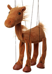 WB352A - Brown Horse Plush Marionette by Sunny