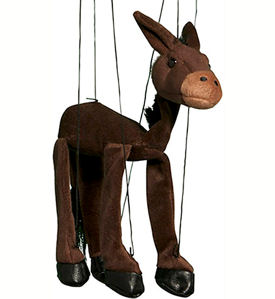 WB390 - Donkey plush Marionette by Sunny