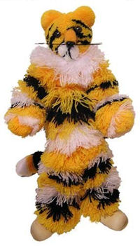 126 - Yellow Tiger Yarn Marionette