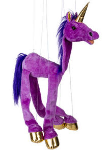 WB992B - Large Purple Unicorn Marionette