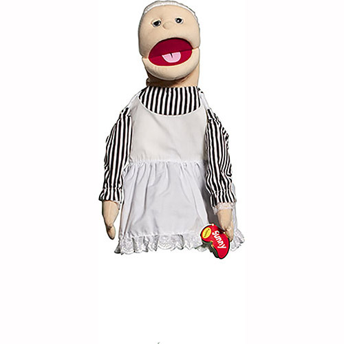 Full Body Hand Puppet-Blonde Boy With Blue Overalls 