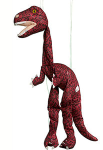 WB967B - 38 Large Burgundy T-Rex Dinosaur Marionette Puppet