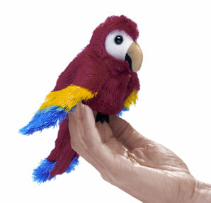 2723 - Folkmanis Mini Scarlet Macaw Finger Puppet