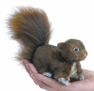 2735 - Mini Red Squirrel Finger Puppet