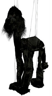 WB943B - Sunny Large Black Poodle Marionette